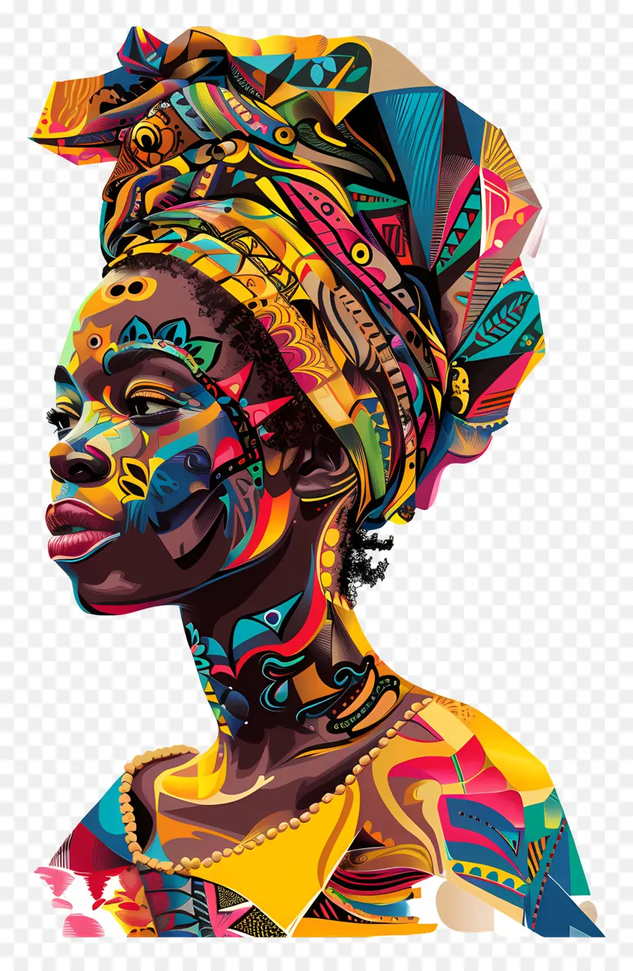 Portrait De Femme Colorée，Femme PNG