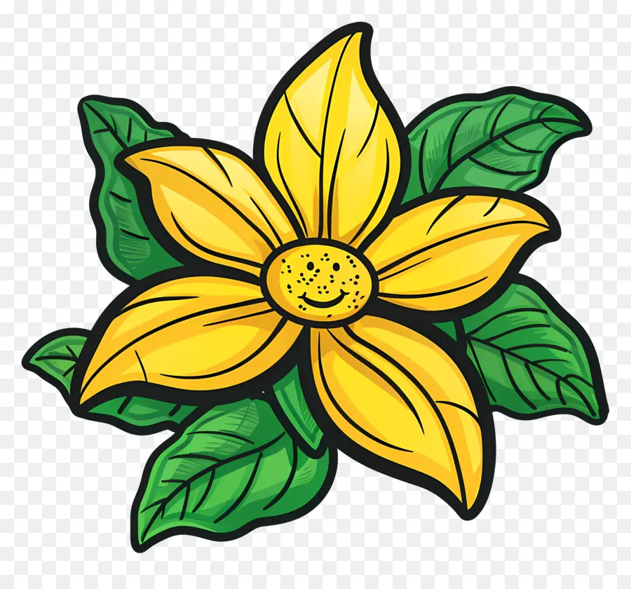 Dessin Animé De Fleurs，Fleur Jaune PNG