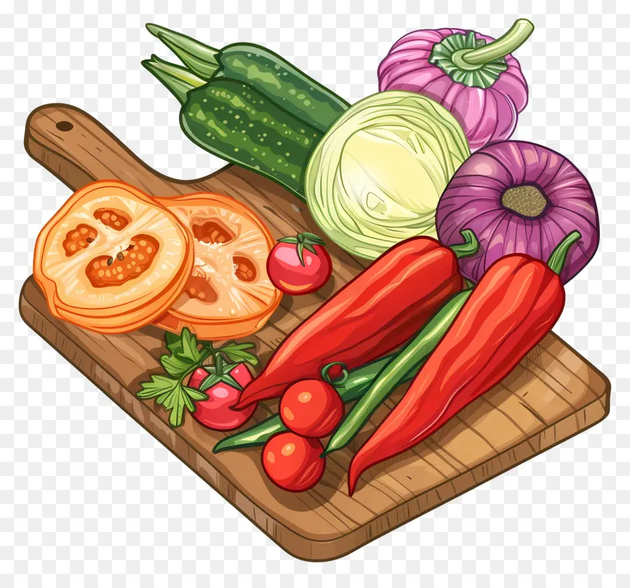 Légumes，Planche à Découper PNG