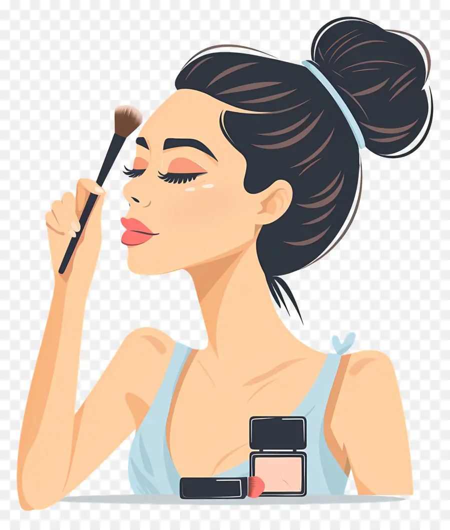 Femme Se Maquillant，Maquillage PNG