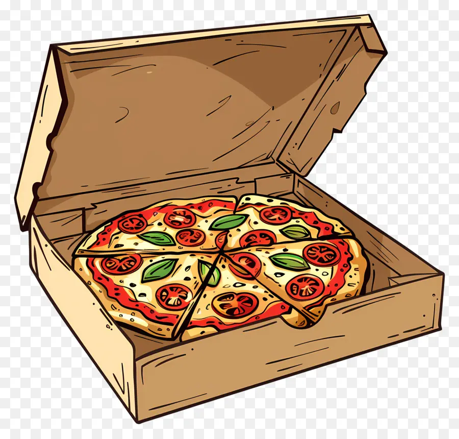 Pizza Dans La Boîte，Pizza PNG