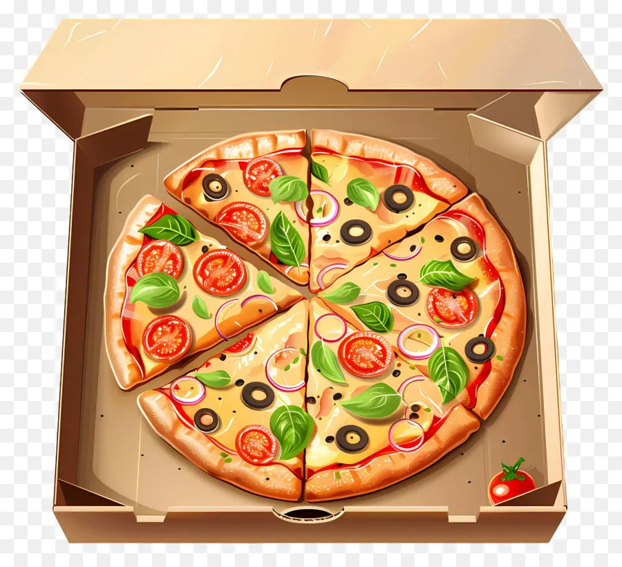 Pizza Dans La Boîte，Pizza PNG