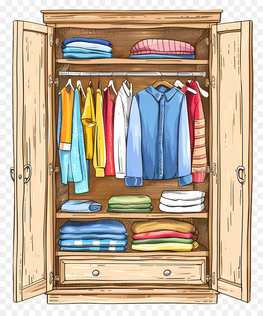 Armoire à Vêtements，Placard En Bois PNG