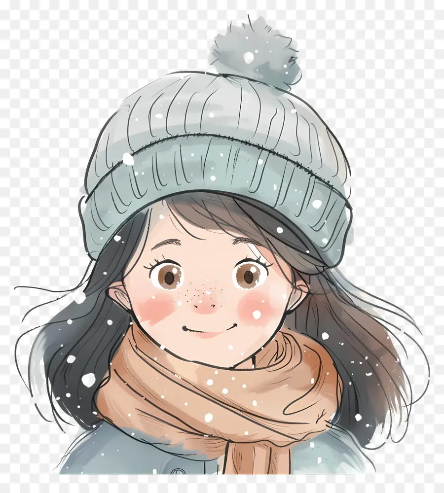 Fille En Vêtements D'hiver，Hiver PNG