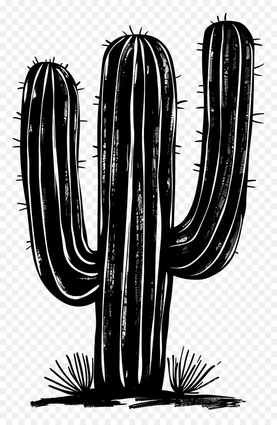 Silhouette De Cactus Saguaro，Cactus PNG