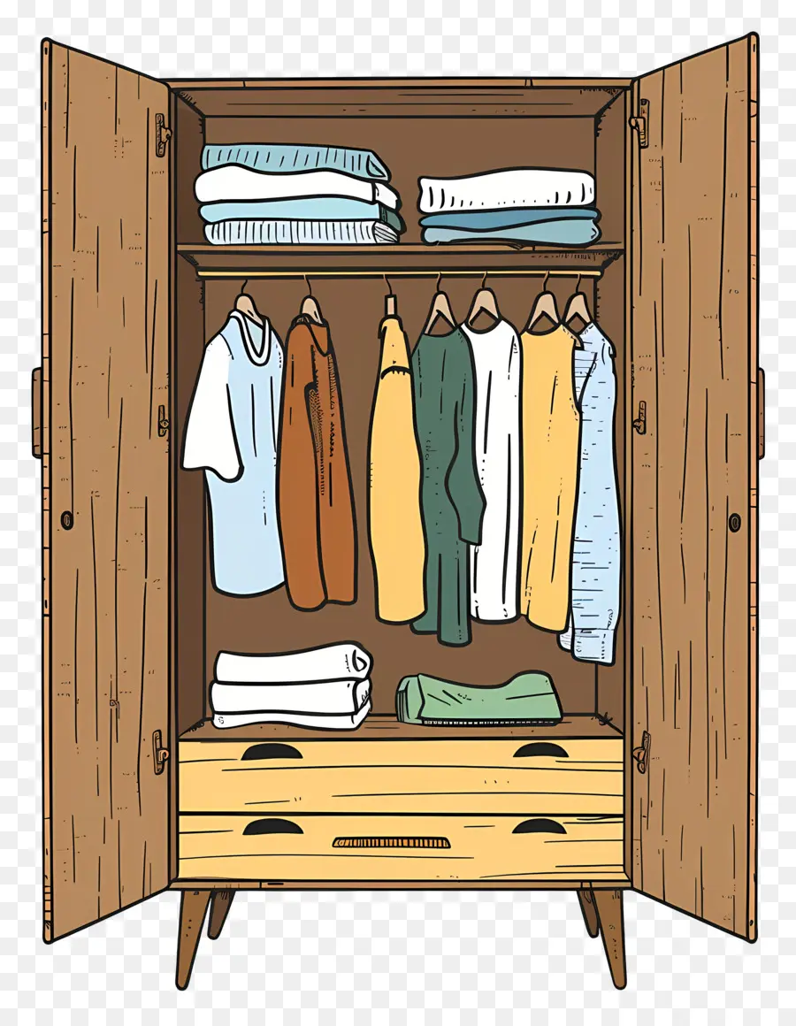 Armoire à Vêtements，Armoire De Bois PNG