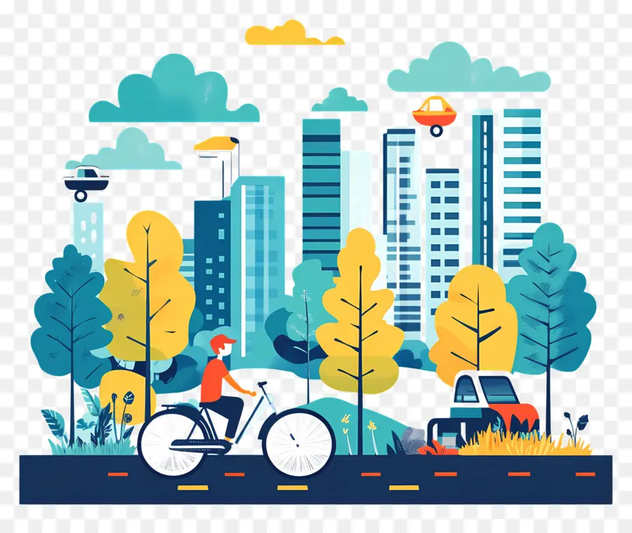 Journée Mondiale Sans Voiture，Paysage Urbain PNG