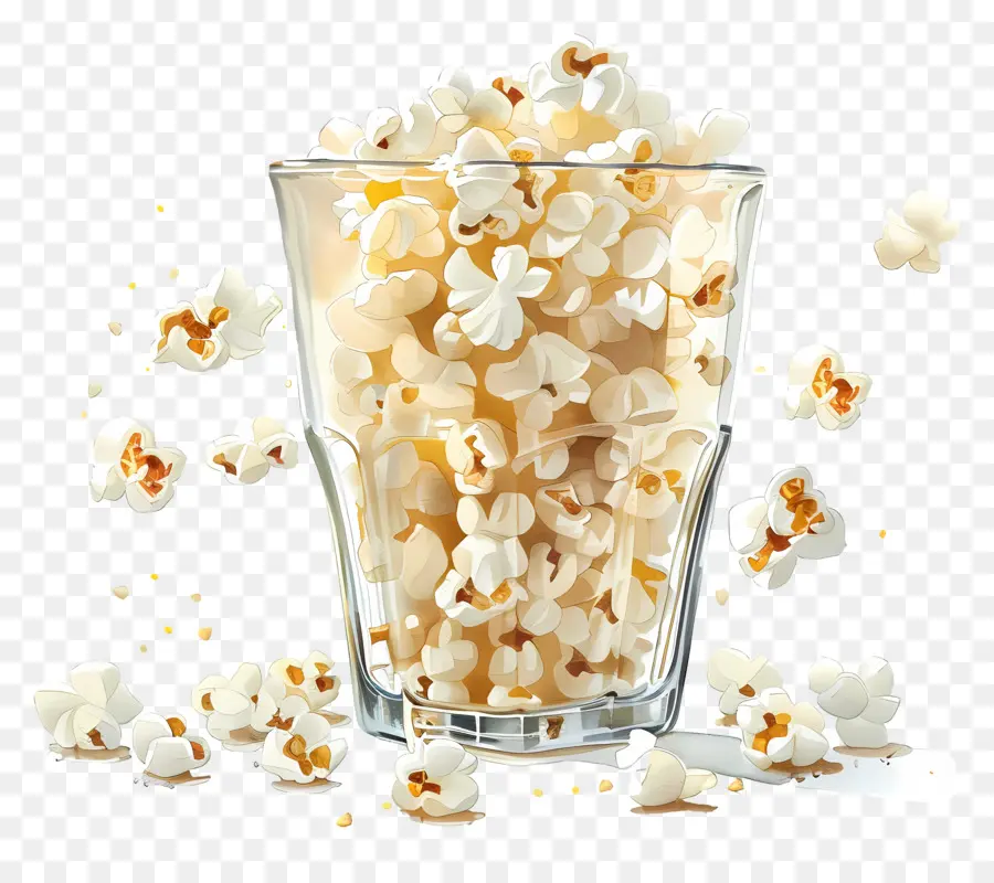 Popcorn，Verre PNG