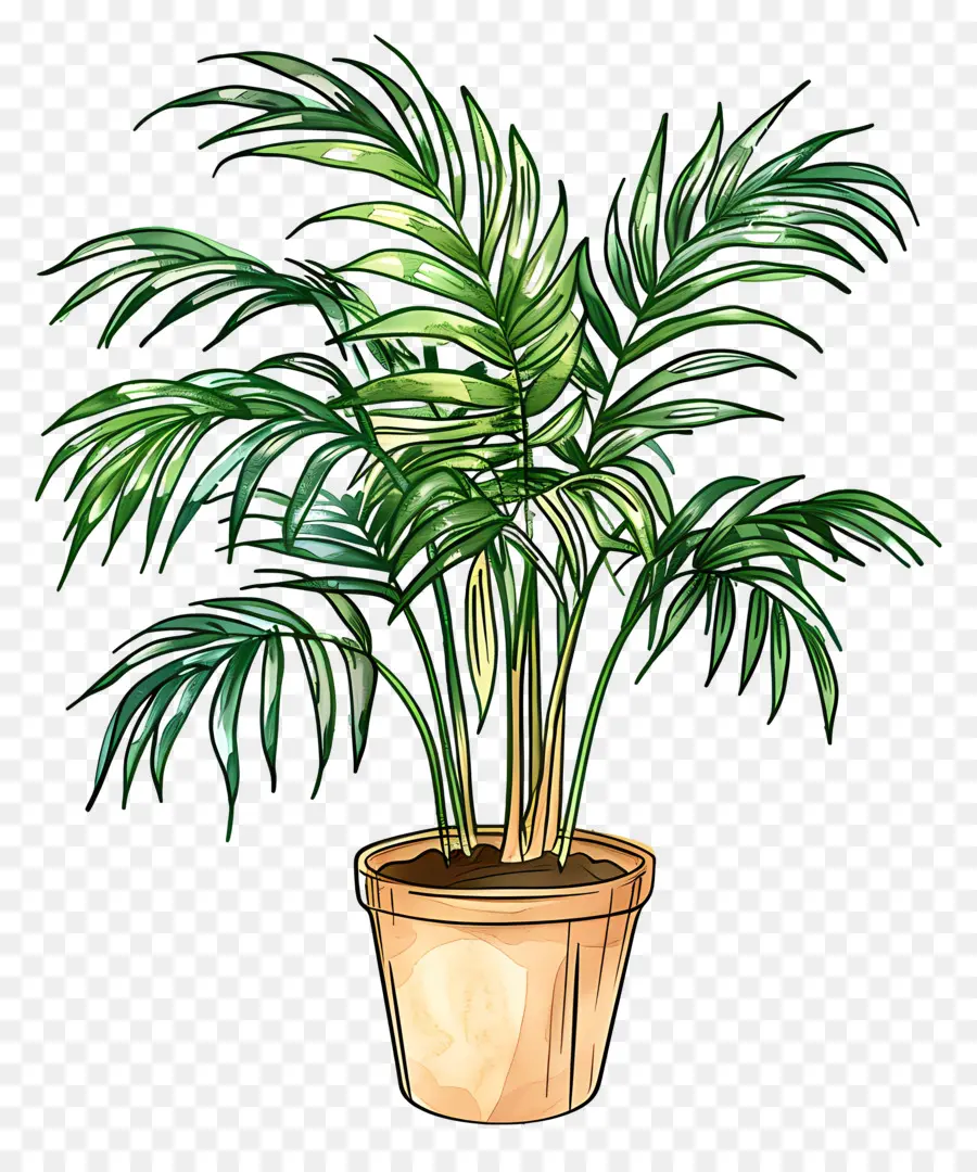 Palmier De Salon，Plante En Pot PNG