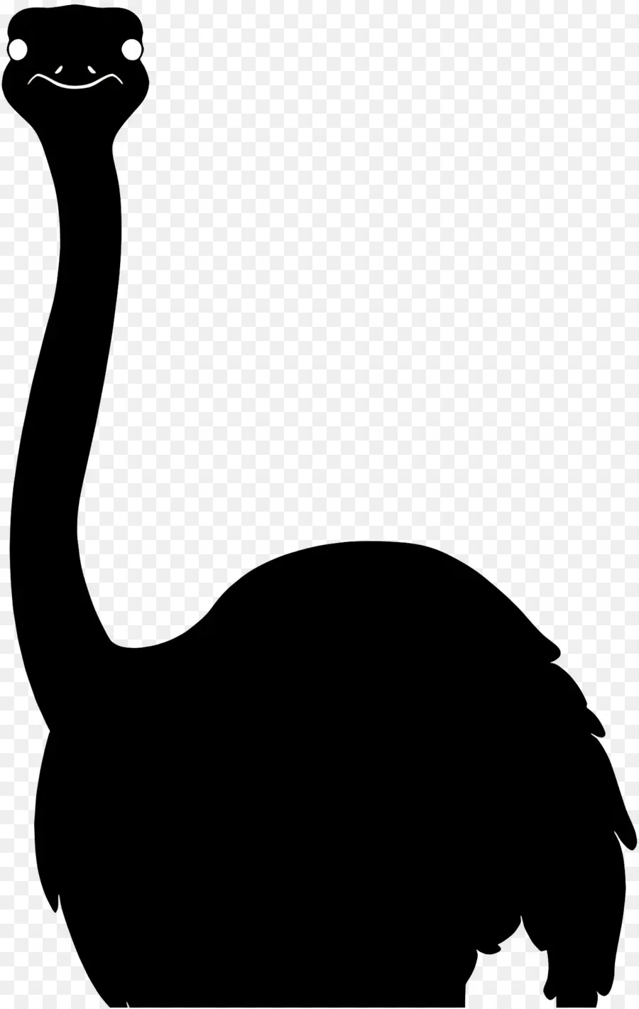 Autruche，Silhouette Noire D'une Autruche PNG