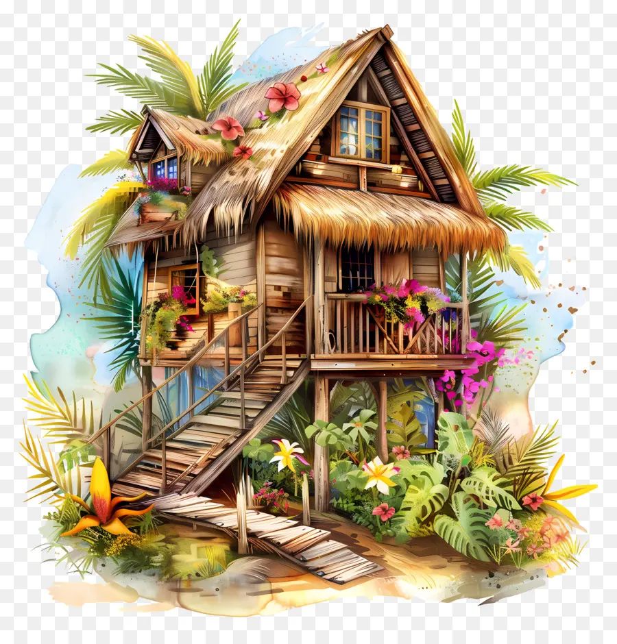 Maison En Bois，Maison Tropicale PNG