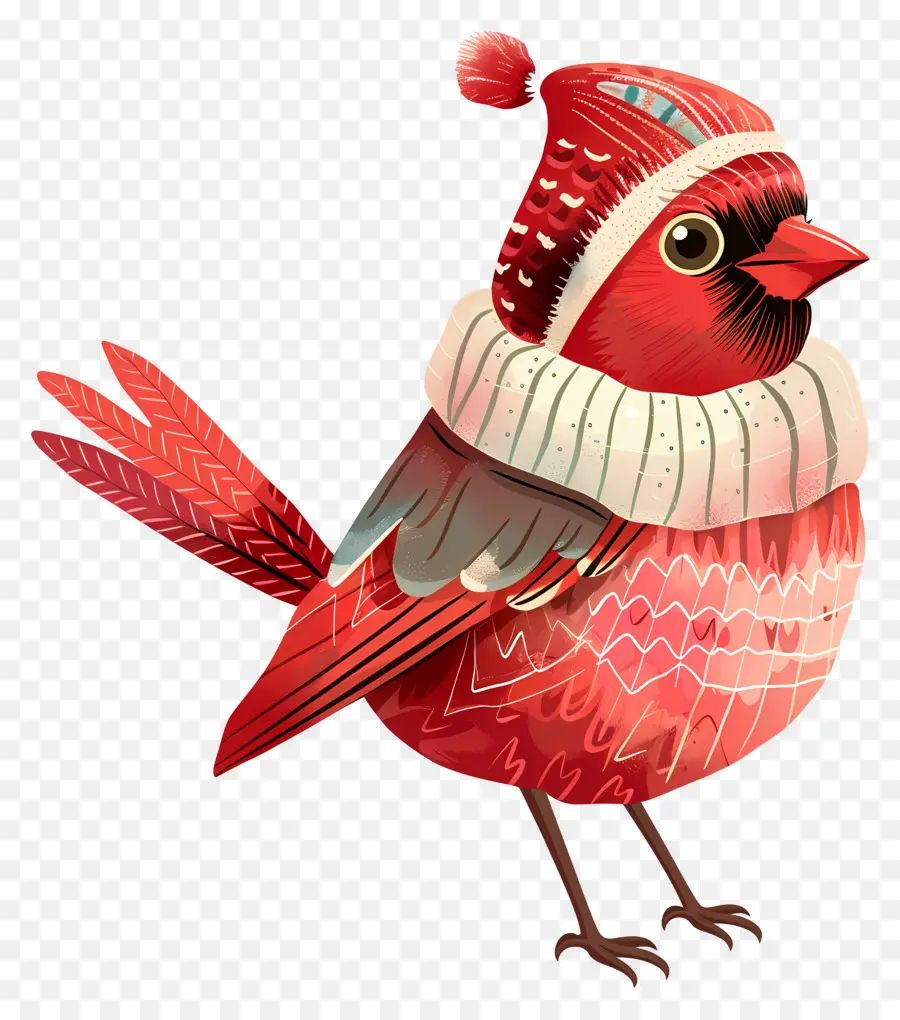 Oiseau Rouge，Oiseau Avec Chapeau PNG