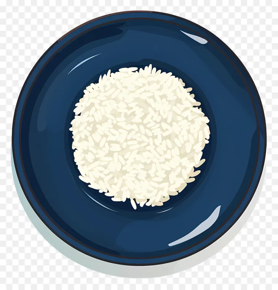 Plaque Avec Du Riz，Bol En Céramique Bleu PNG