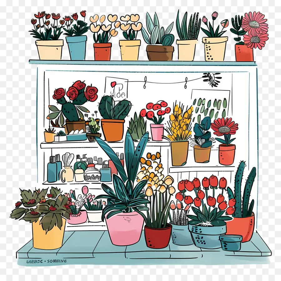 Fleuriste Moderne，Plantes En Pot PNG