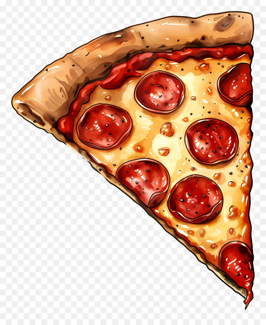 Tranche De Pizza，Tranche De Pizza Au Pepperoni PNG