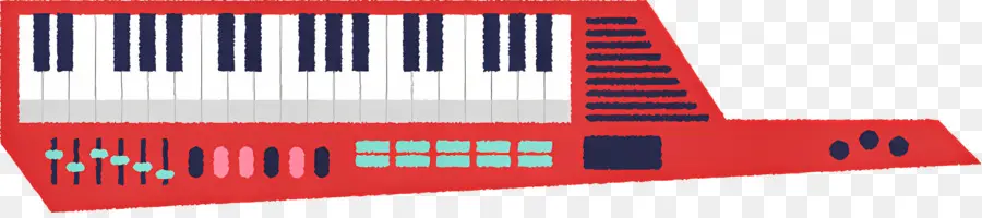 Musique，Clavier Rouge PNG