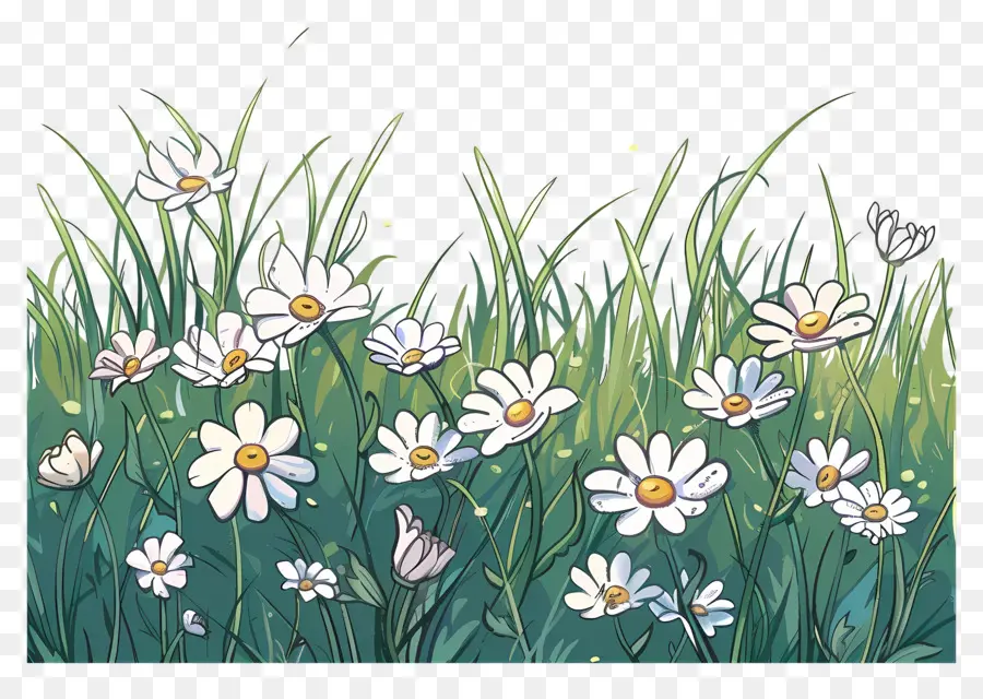 Champ De Marguerite，Blanc Marguerites PNG