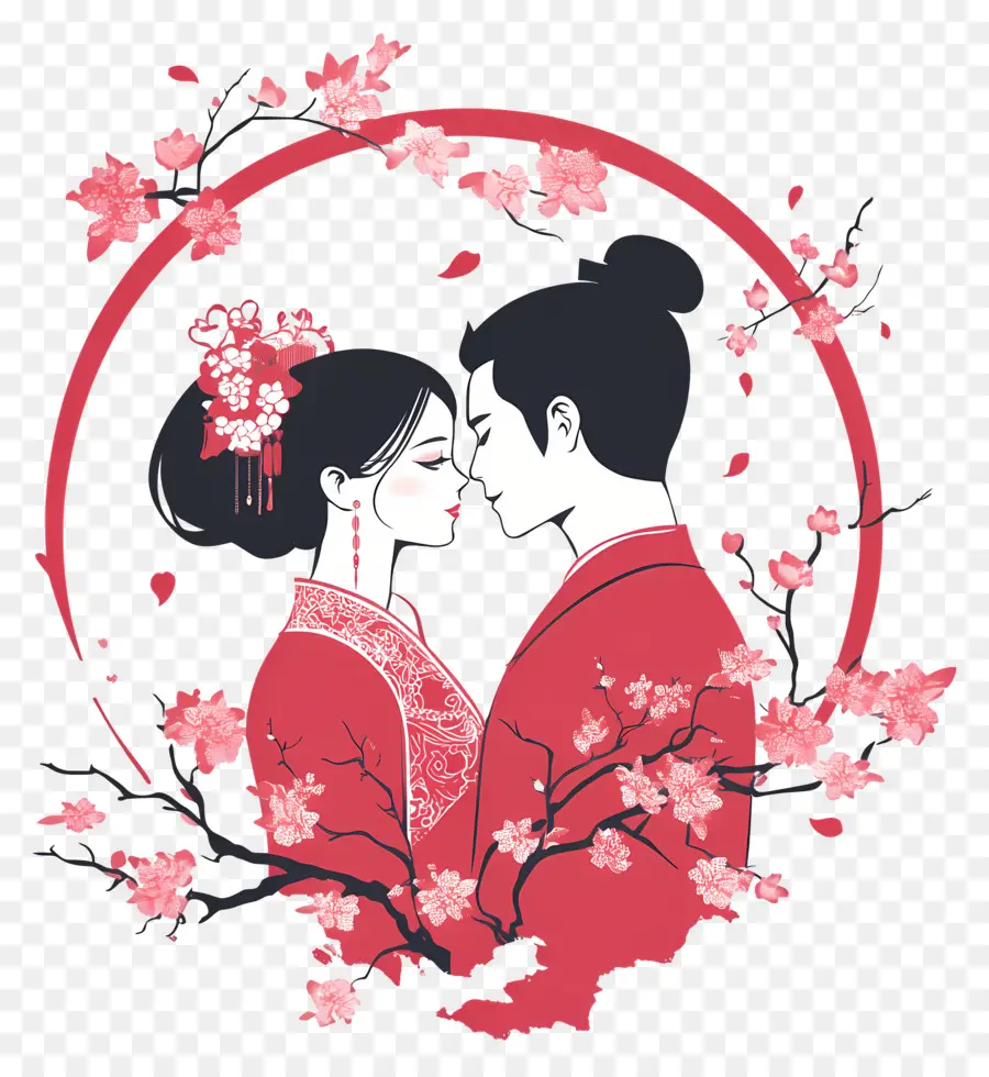 Saint Valentin Chinois，Couple PNG