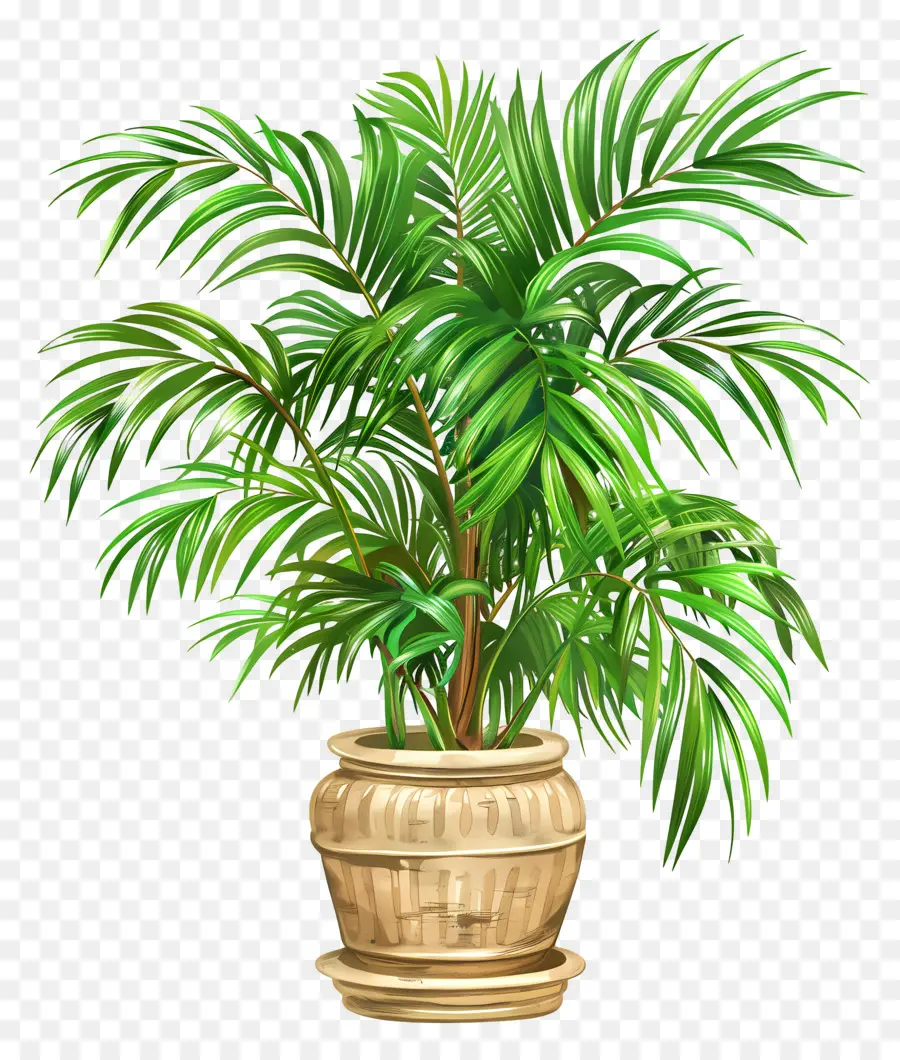 Palmier De Salon，Plante Verte En Pot PNG