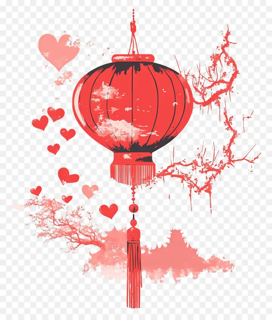 Saint Valentin Chinois，Lanterne Rouge PNG