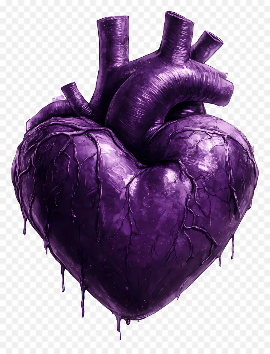 Coeur Violet，Coeur Anatomique Violet PNG