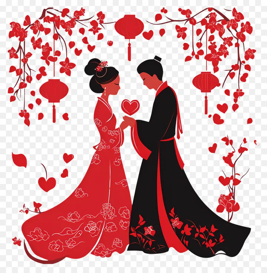 Saint Valentin Chinois，Couple PNG