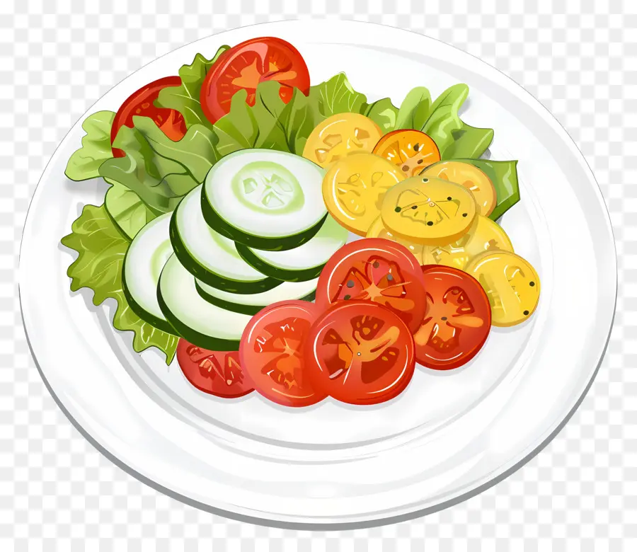 Assiette De Légumes，Salade Colorée PNG