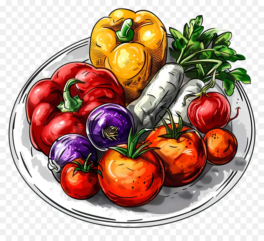 Assiette De Légumes，Légumes PNG