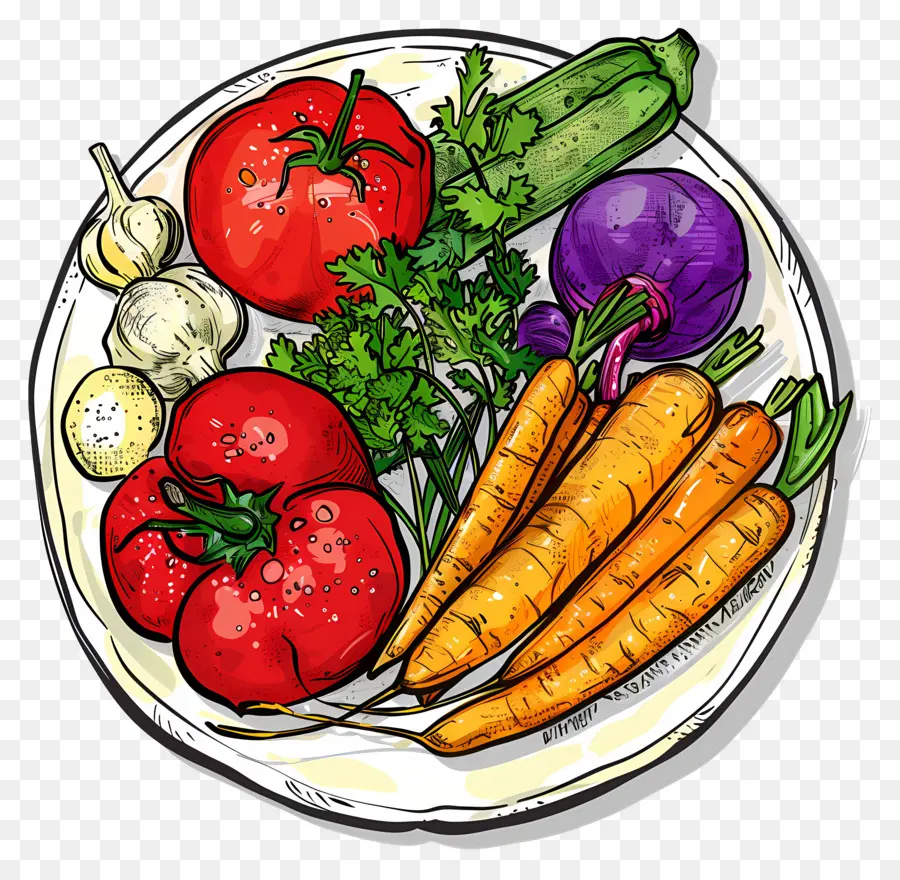 Assiette De Légumes，Tomate PNG