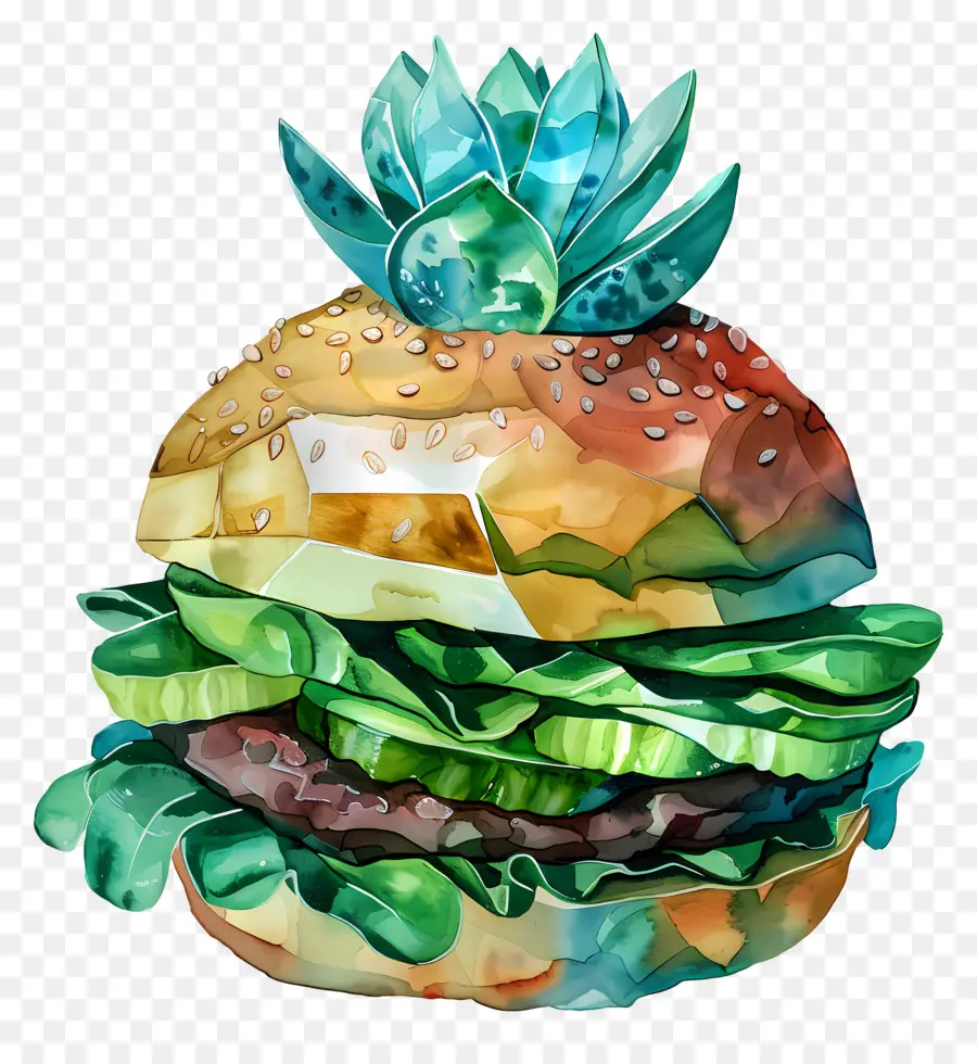 Burger，Illustration Aquarelle PNG