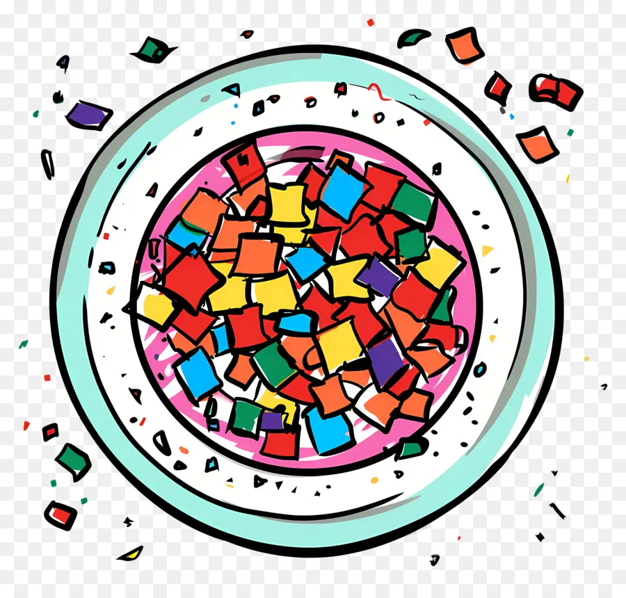 Assiette Avec Miettes，Confettis PNG