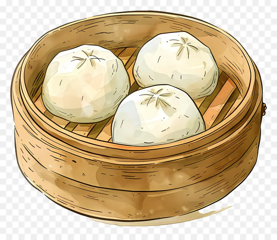 Petits Pains Cuits à La Vapeur，Dim Sum PNG