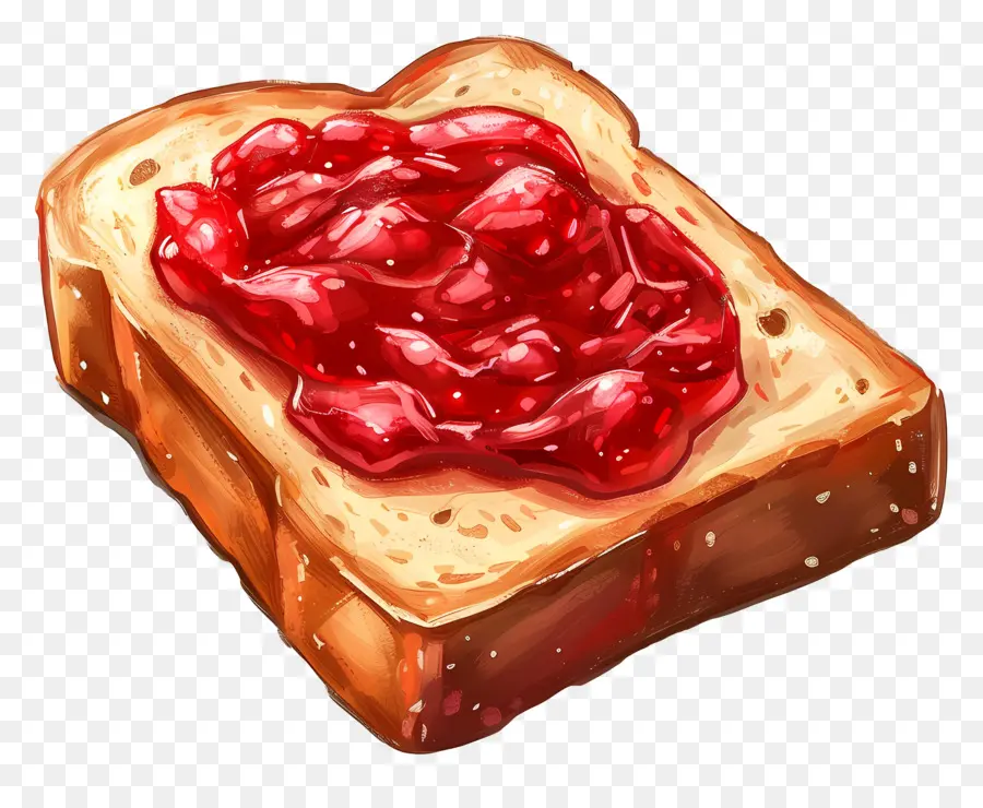 Confiture Sur Du Pain Grillé，Toasts Avec De La Confiture PNG