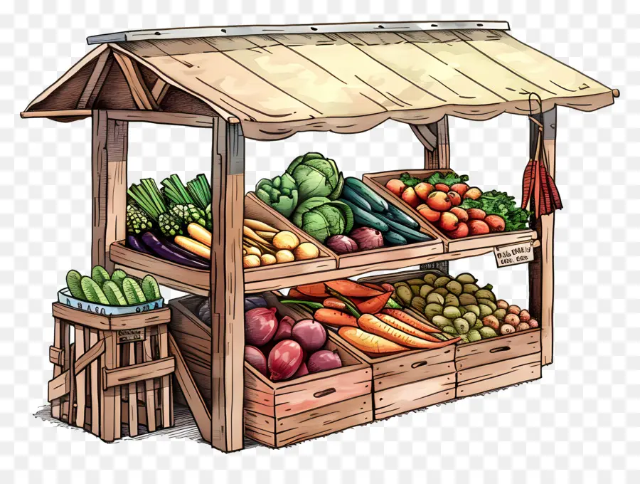 Kiosque Des Légumes，Marché De Producteurs PNG