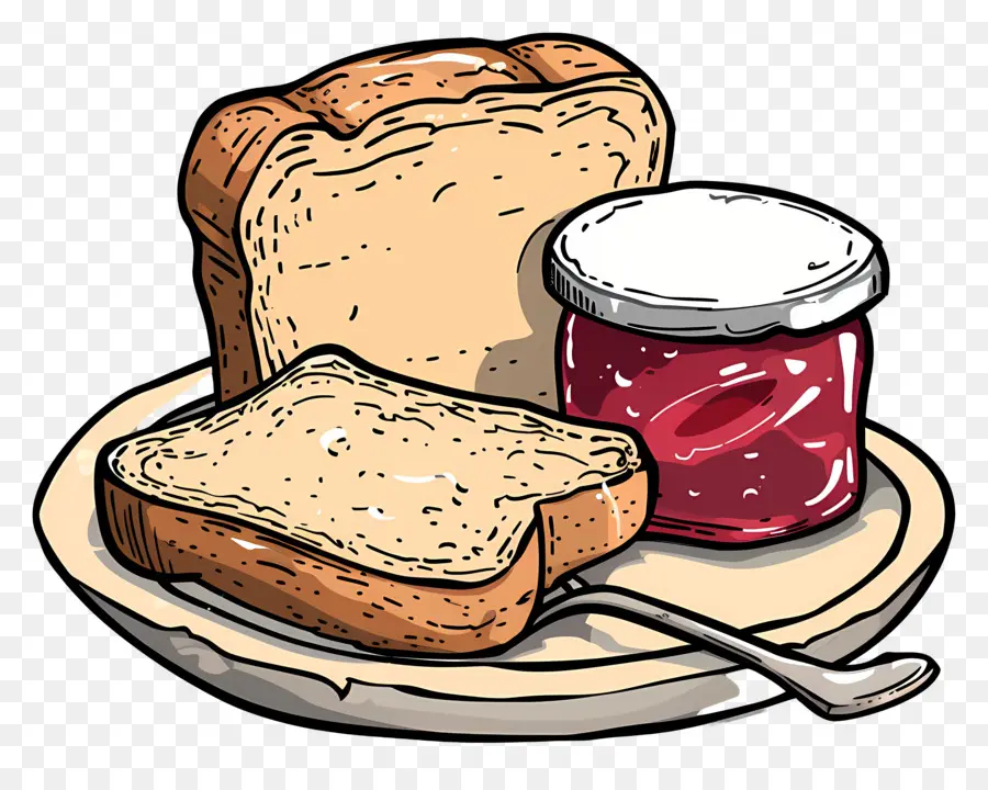 Pain Et Confiture，Toasts à La Confiture PNG