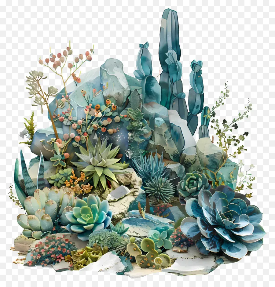 Jardin Succulent，Plantes Succulentes PNG