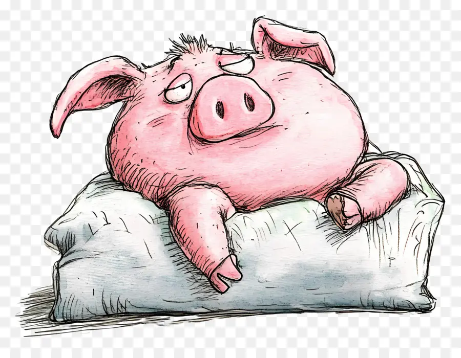 Journée De Farniente，Carton De Cochon Mignon PNG