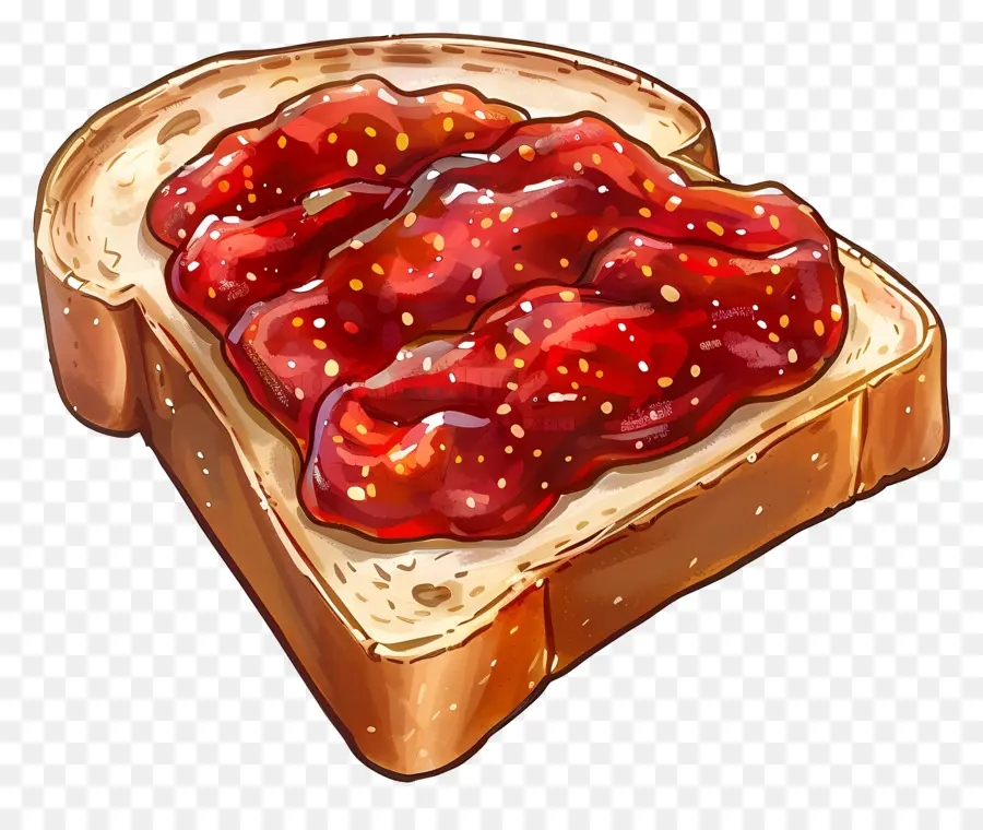 Confiture Sur Du Pain Grillé，Toasts Avec De La Confiture PNG