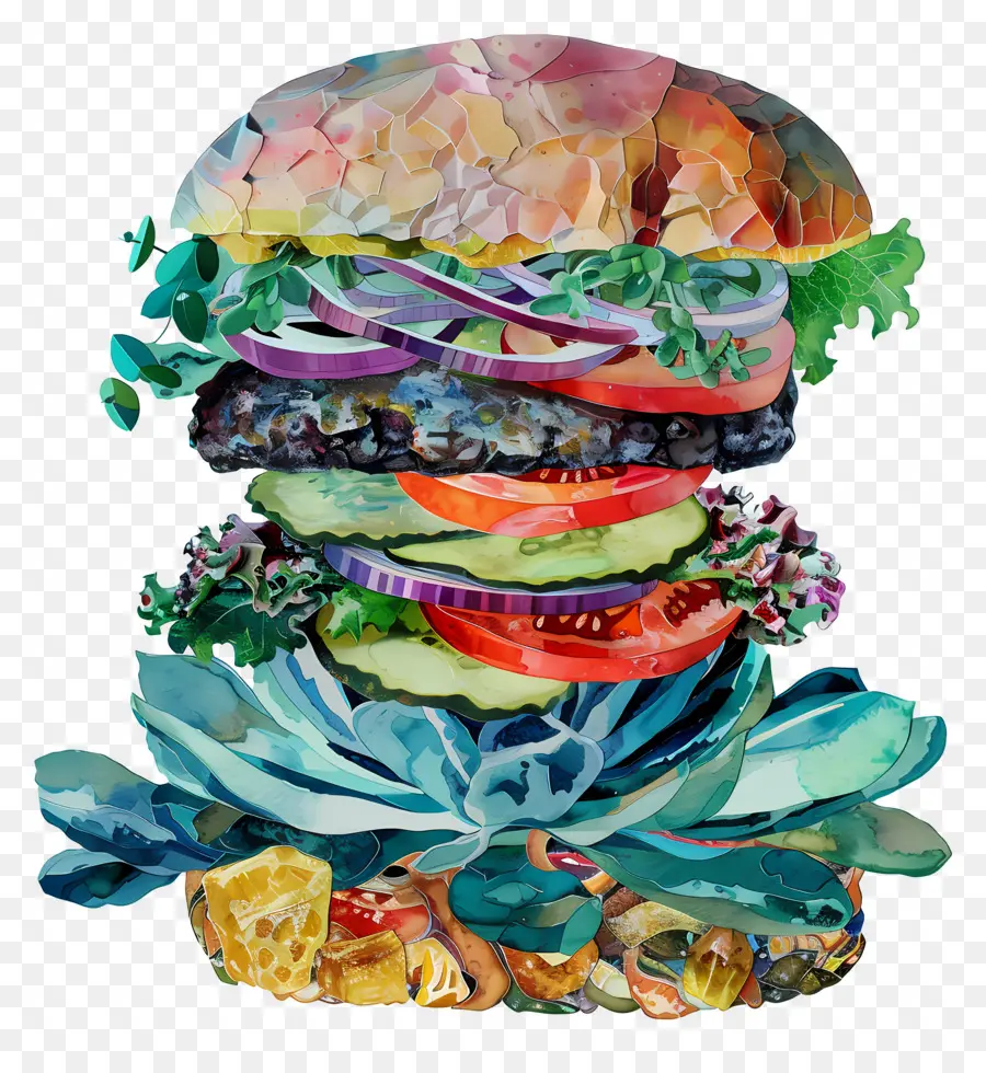 Hamburger，Légumes PNG