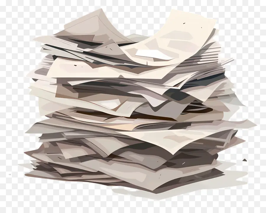 Pile De Papier，Papier Froissé PNG