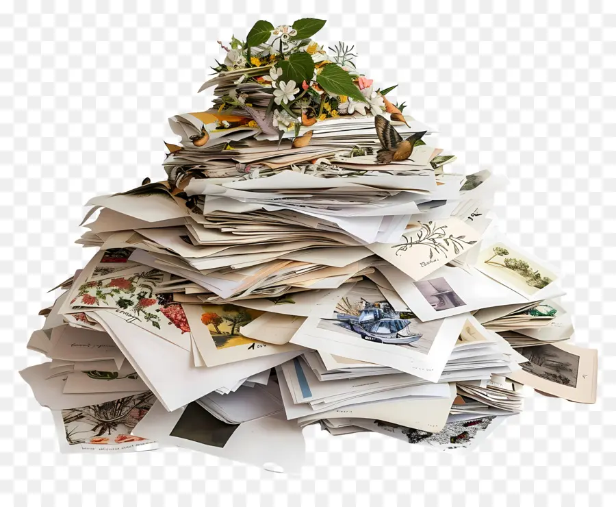 Pile De Papier，Vieux Papiers PNG