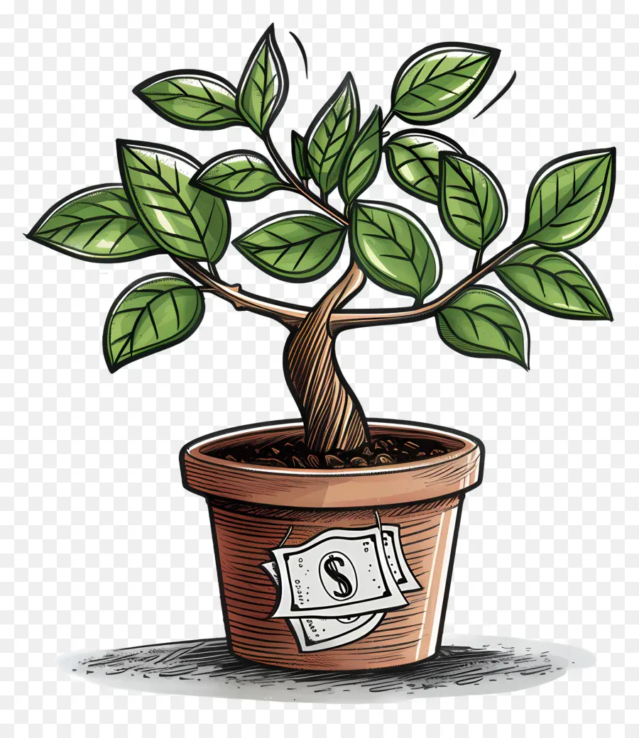 Arbre Du Dollar，Bonsaï PNG