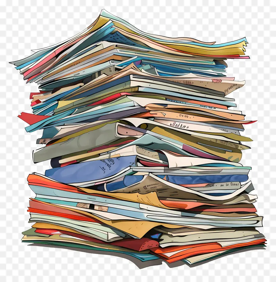 Pile De Papier，Magazine PNG