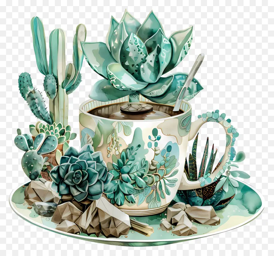 Café，Tasse De Café Succulent PNG