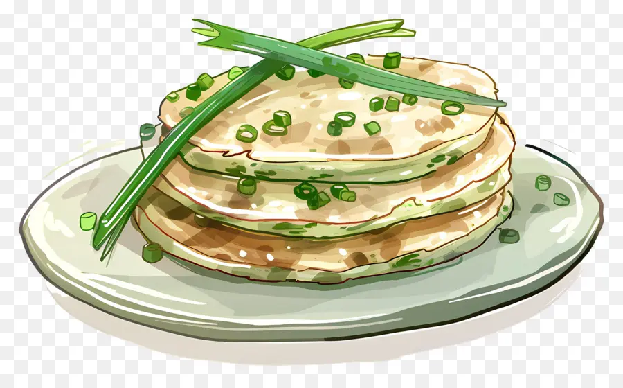 Crêpes Aux Oignons Verts，Crêpes PNG