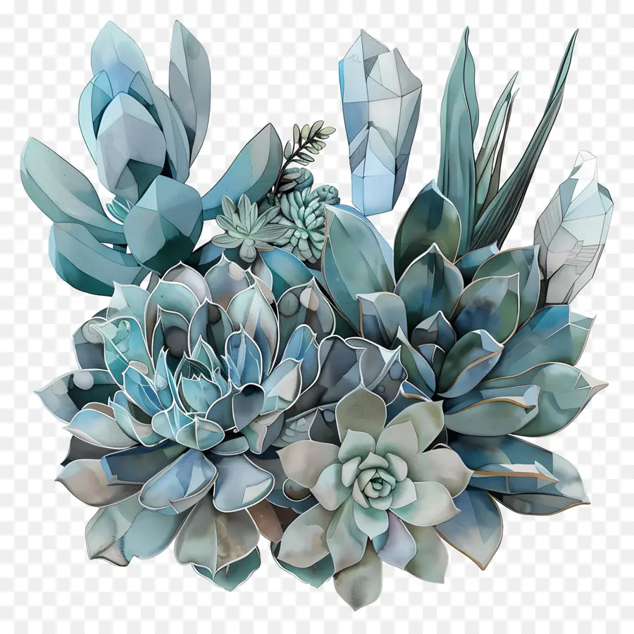 Plantes Succulentes，Plantes Succulentes Bleues PNG