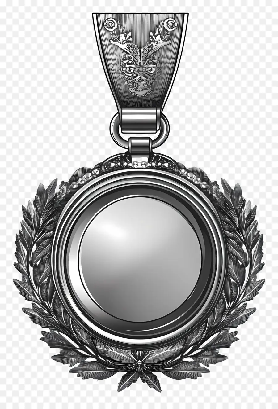 Médaille D'argent，Médaille De Couronne De Laurier PNG