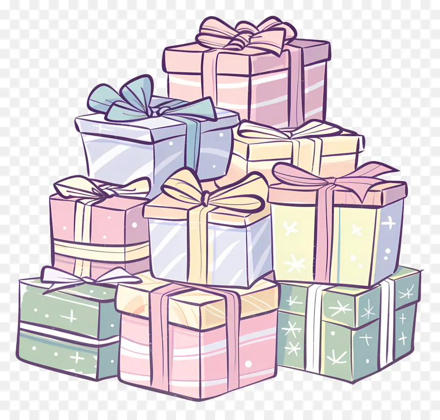 Pile De Cadeaux，Boîtes Cadeau PNG