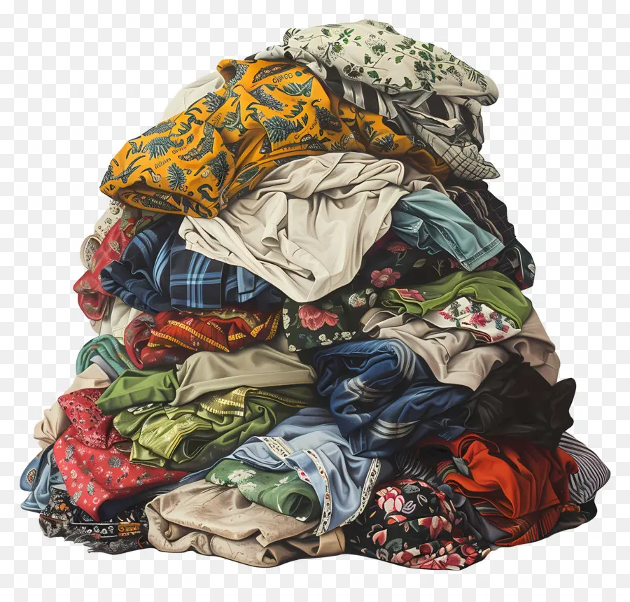 Pile De Vêtements，Tissu PNG