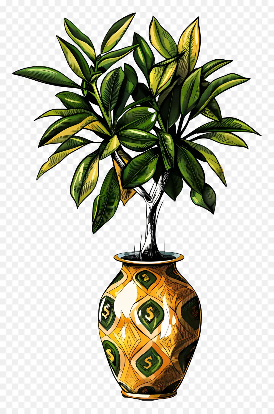 Arbre Du Dollar，Arrangement De Fleurs PNG